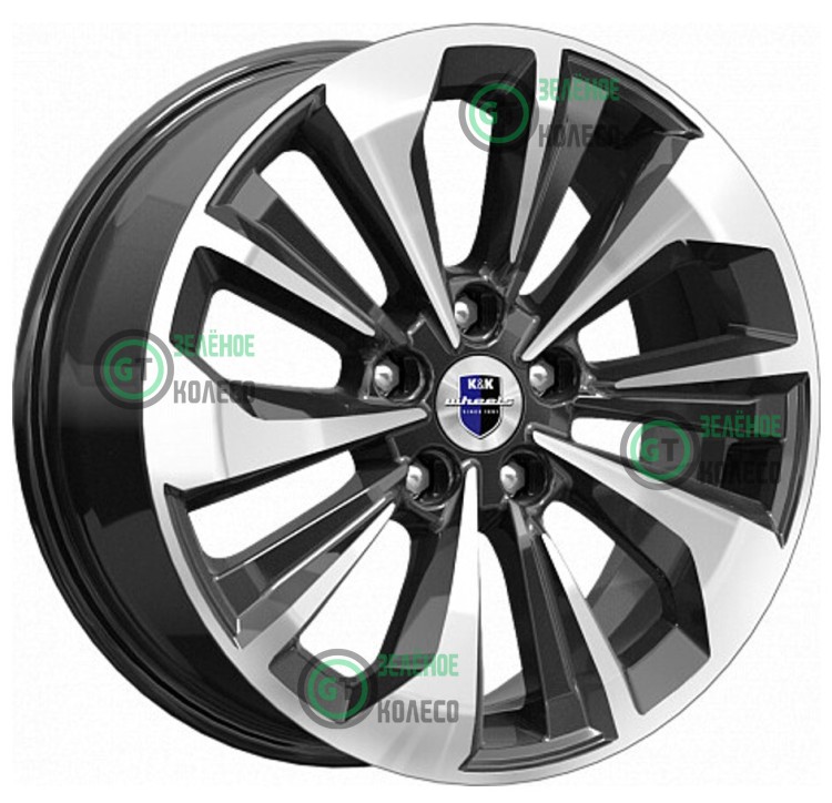 Шина 7xR17 5x114.3 ET35 D67.1 K&K КС936 Алмаз черный Авиор в Омске