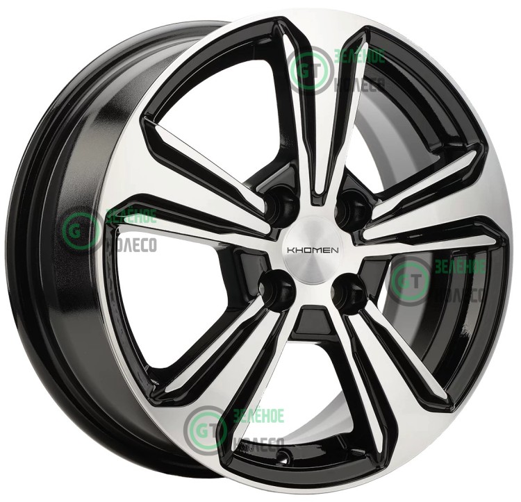 6xR15 4x100 ET48 D54.1 Khomen Wheels KHW1502 BLACK-FP
