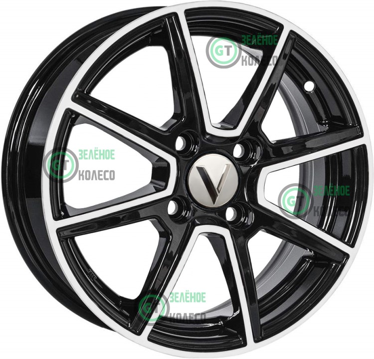 5.5xR14 4x100 ET43 D60.1 Вектор K101 Алмаз черный 5.5xR14 4x100 ET43 D60.1 Вектор K101 Алмаз черный