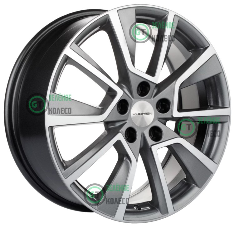 Шина 7xR18 5x114.3 ET48.5 D67.1 Khomen Wheels KHW1802 GRAY-FP в Омске