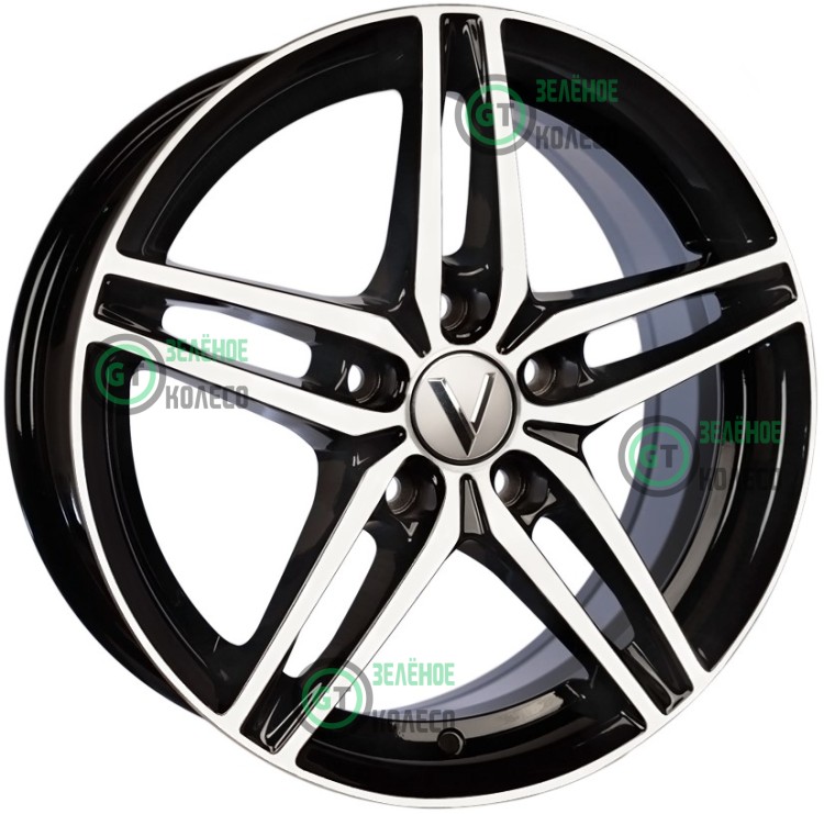 Шина 6.5xR16 5x114.3 ET45 D67.1 Вектор B219 Алмаз черный в Омске
