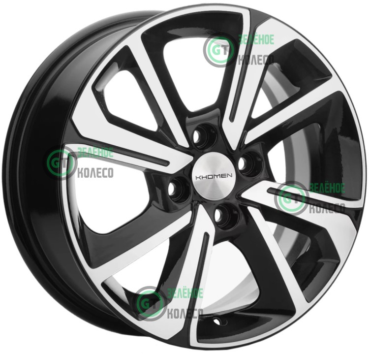 6xR15 4x100 ET46 D54.1 Khomen Wheels KHW1501 BLACK-FP