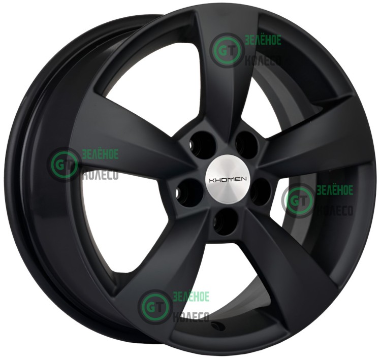 6xR15 5x100 ET43 D57.1 Khomen Wheels KHW1504 Black matt