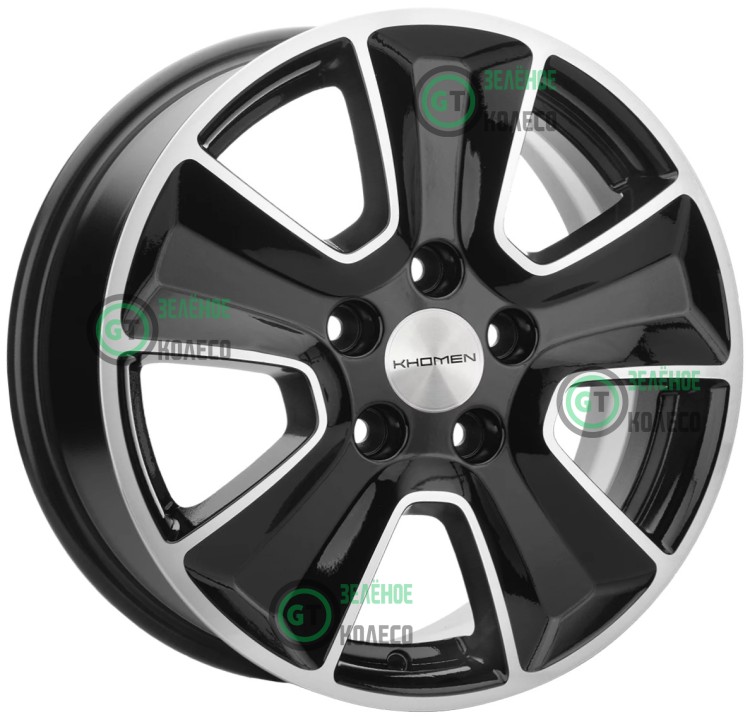 6.5xR16 5x114.3 ET50 D67.1 Khomen Wheels KHW1601 BLACK-FP