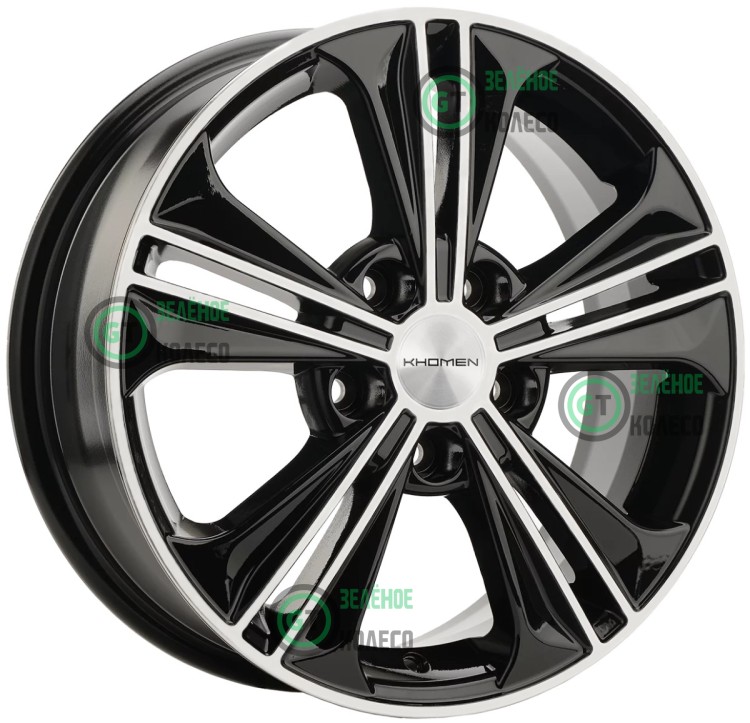 6xR16 5x114.3 ET43 D67.1 Khomen Wheels KHW1603 BLACK-FP 6xR16 5x114.3 ET43 D67.1 Khomen Wheels KHW1603 BLACK-FP