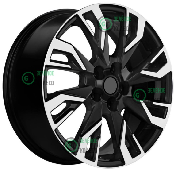 Шина 7xR18 5x114.3 ET40 D64.1 Khomen Wheels KHW1809 BLACK-FP в Омске