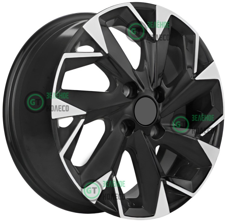 6xR15 4x100 ET50 D60.1 Khomen Wheels KHW1508 BLACK-FP