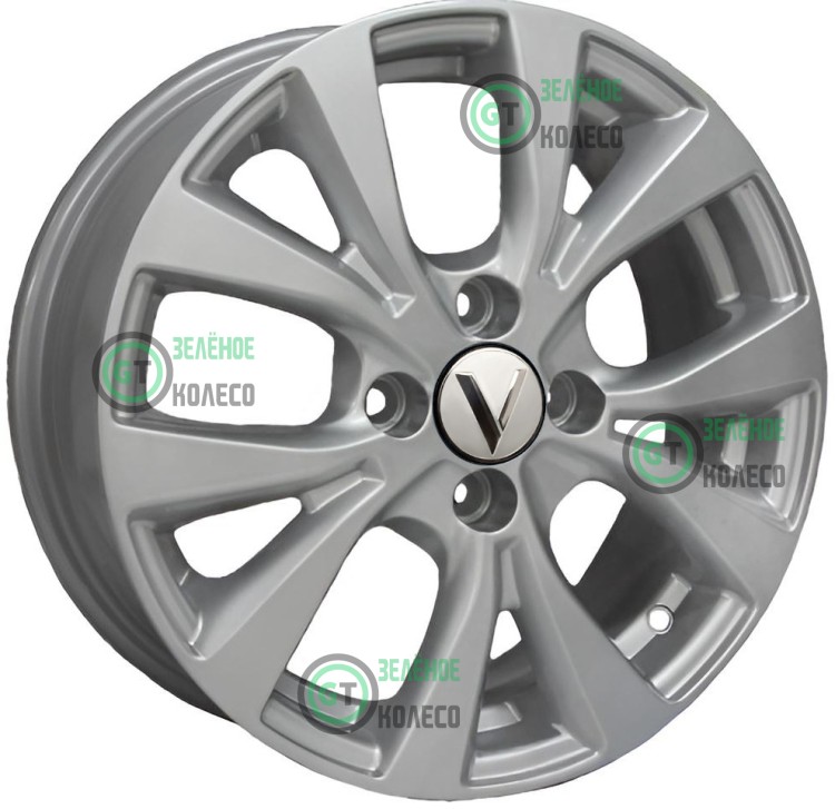 Шина 6xR15 4x100 ET46 D54.1 Вектор R161 Сильвер в Омске