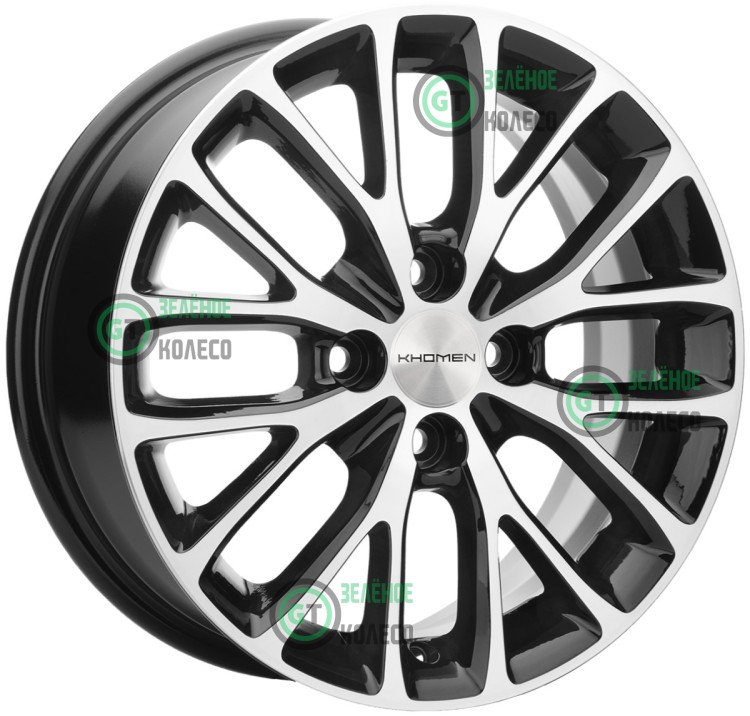 6xR15 4x100 ET50 D60.1 Khomen Wheels KHW1506 BLACK-FP