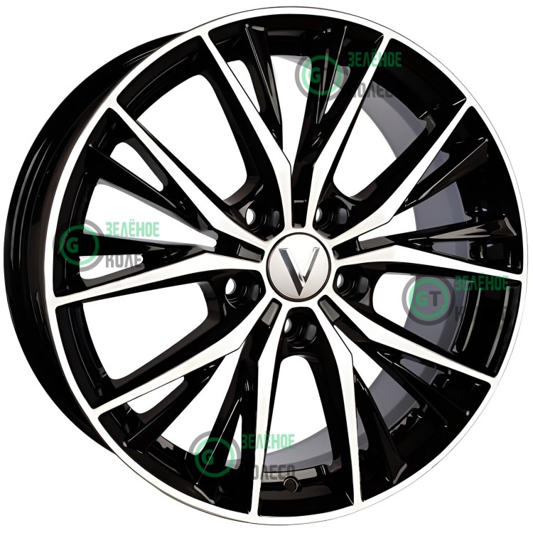 Шина 7xR17 5x112 ET43 D57.1 Вектор B210 Алмаз черный в Омске
