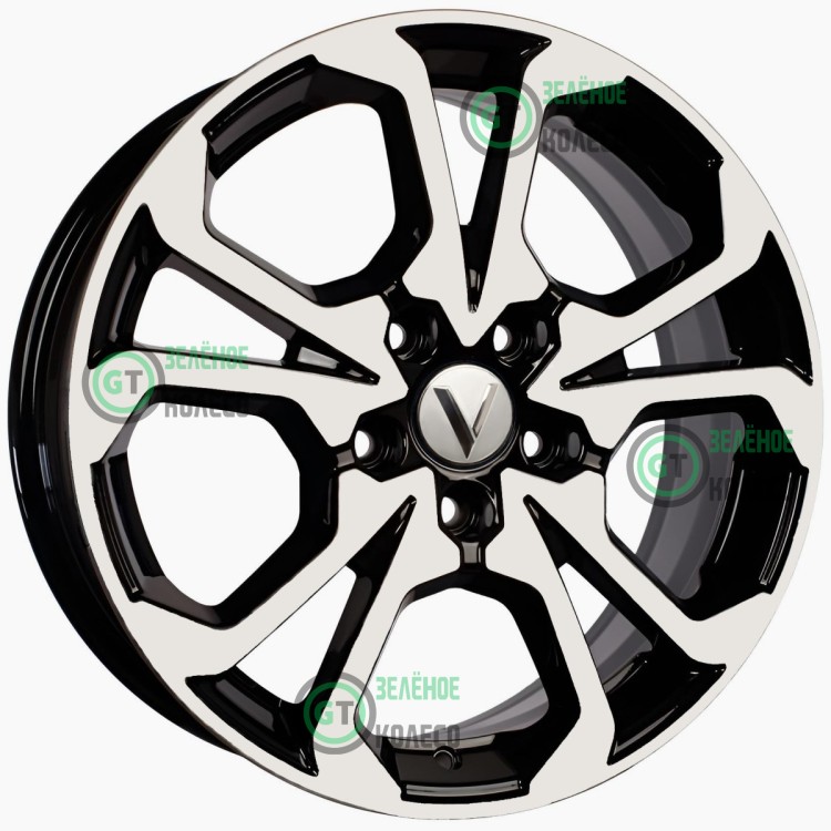 Шина 6.5xR17 5x114.3 ET50 D54.1 Вектор R242 Алмаз черный в Омске
