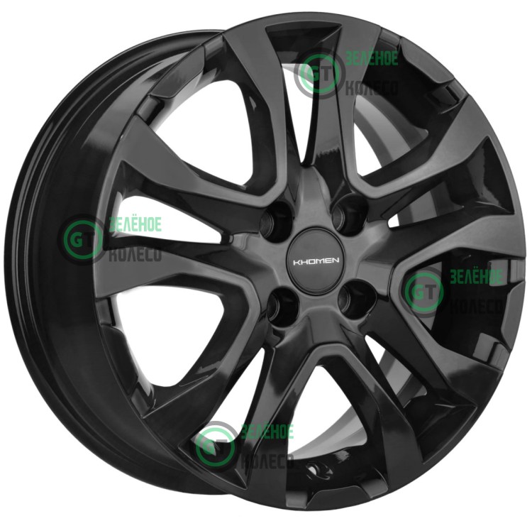 6xR15 4x100 ET50 D60.1 Khomen Wheels KHW1503 Black