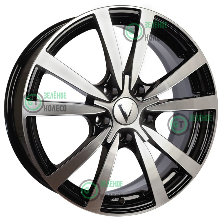 Шина 7xR17 5x114.3 ET39 D60.1 Вектор K107 Алмаз черный в Омске