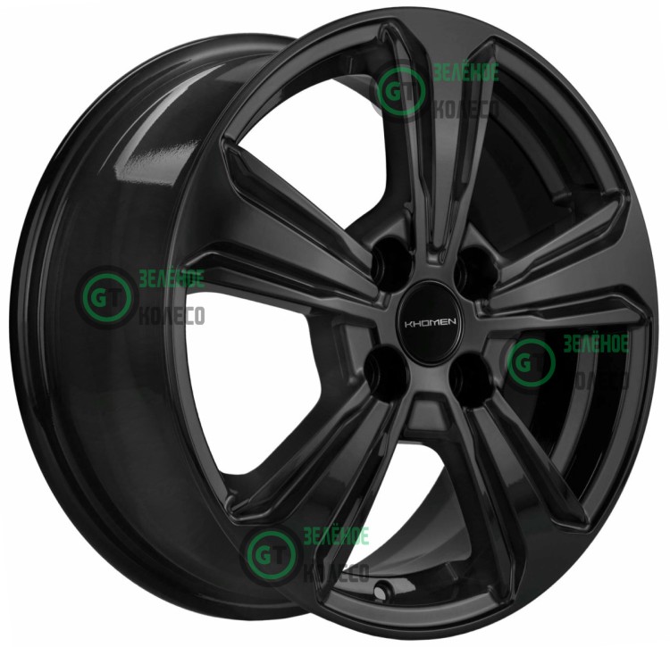 6xR15 4x100 ET46 D54.1 Khomen Wheels KHW1502 Black