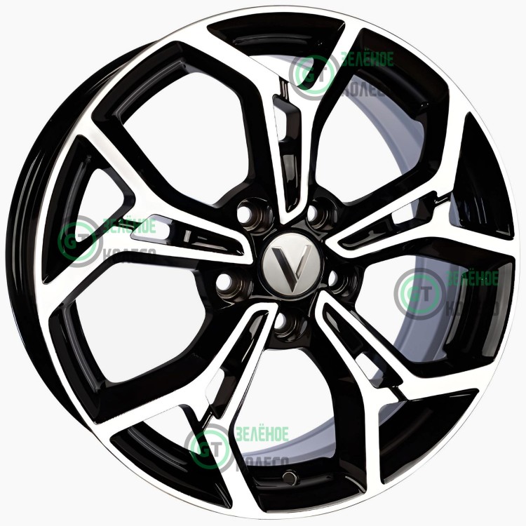 Шина 7xR17 5x112 ET49 D57.1 Вектор R203 Алмаз черный в Омске