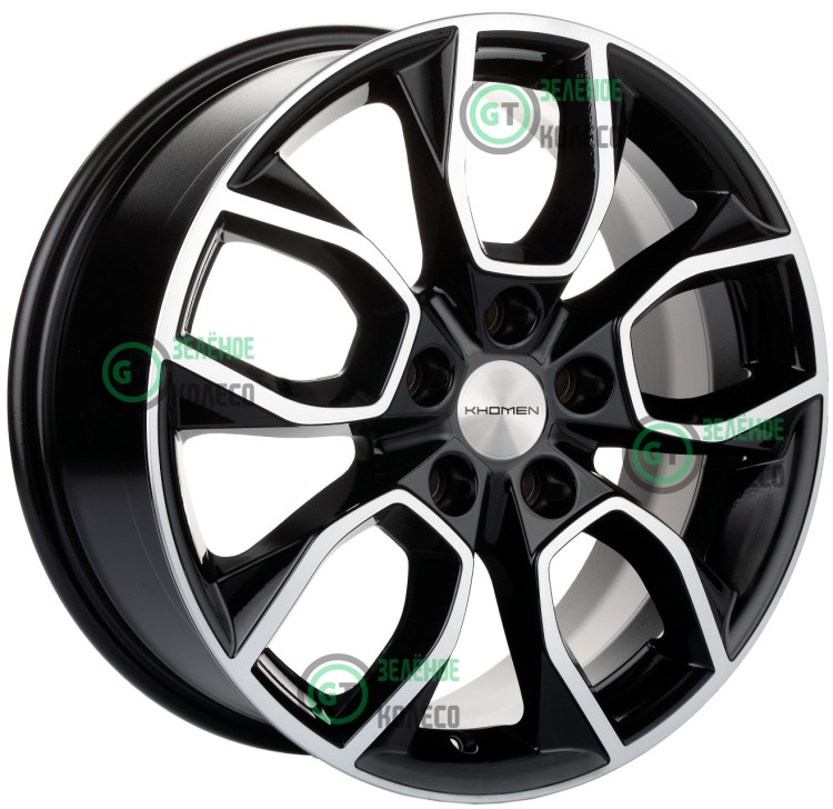 7xR17 5x114.3 ET48.5 D67.1 Khomen Wheels KHW1713 BLACK-FP