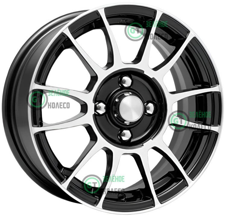 Шина 6xR14 4x98 ET35 D58.5 Вектор К37 Алмаз черный в Омске