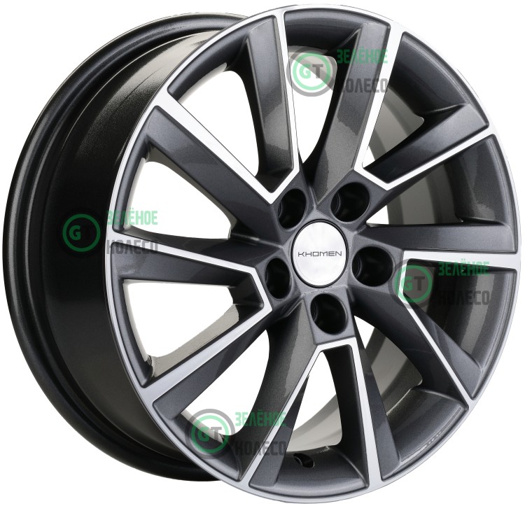 6xR16 5x100 ET38 D57.1 Khomen Wheels KHW1604 GRAY-FP