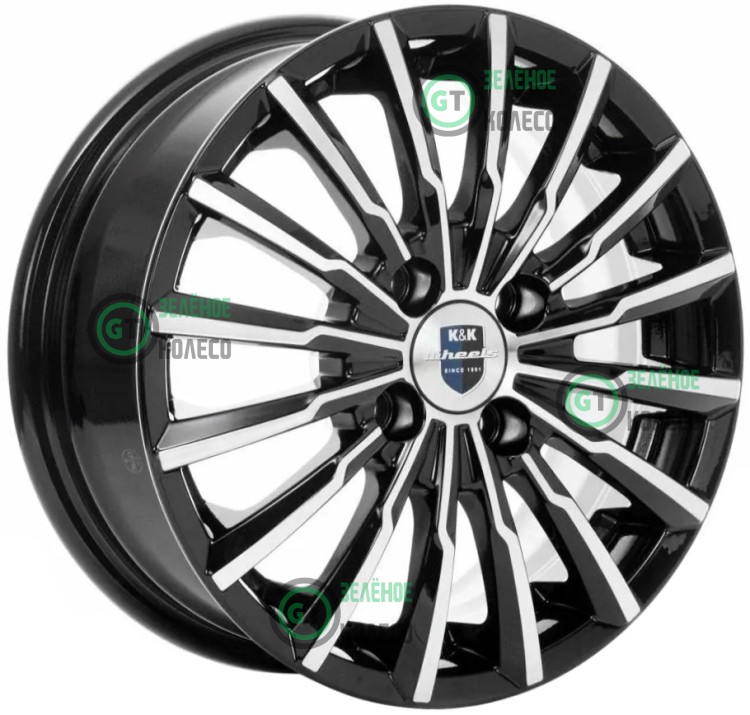 5.5xR14 4x100 ET43 D60.1 K&K КС641 Акцент Алмаз черный