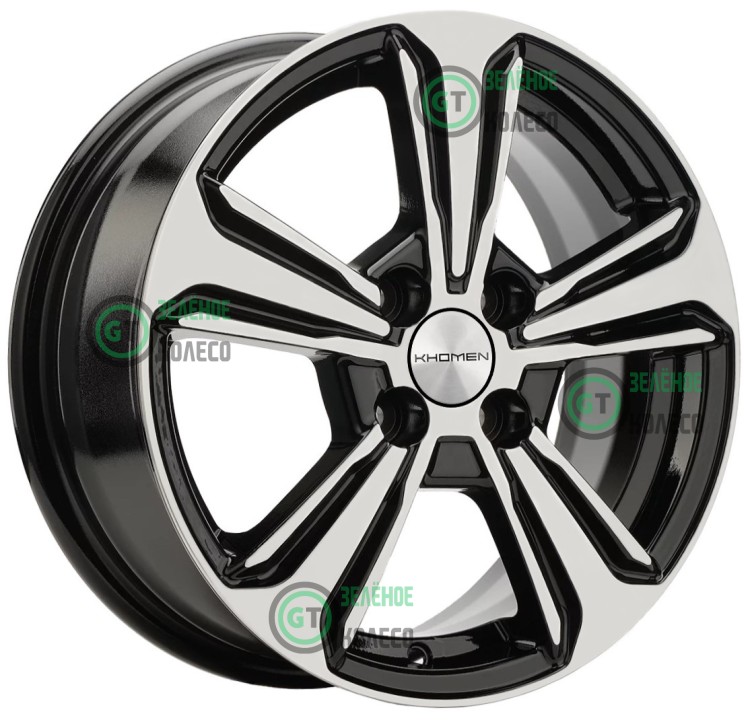 Шина 6xR15 4x100 ET48 D54.1 Khomen Wheels KHW1502 BLACK-FP в Омске Шина 6xR15 4x100 ET48 D54.1 Khomen Wheels KHW1502 BLACK-FP в Омске