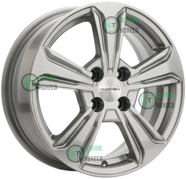 Шина 6xR15 4x100 ET45 D54.1 Khomen Wheels KHW1502 G-SILVER в Омске