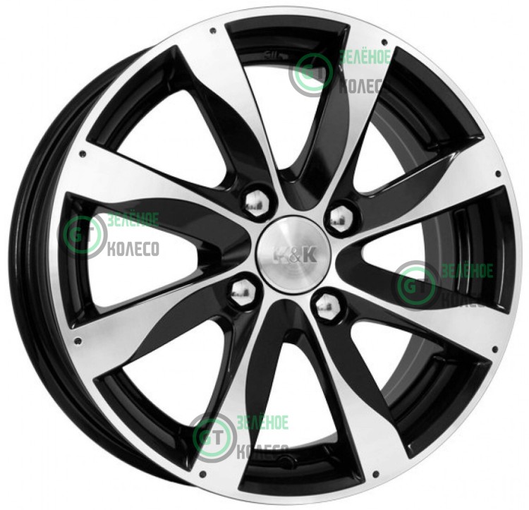 6xR15 4x100 ET37 D60.1 K&K КС480 Алмаз черный Джемини