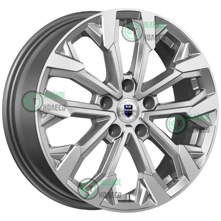 Шина 6.5xR17 5x114.3 ET45 D67.1 K&K КС1046 Морейн Дарк платинум в Омске