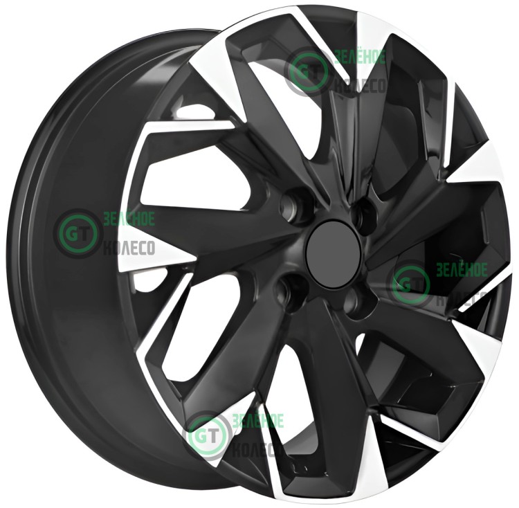 5.5xR14 4x100 ET43 D60.1 Khomen Wheels KHW1402 BLACK-FP 5.5xR14 4x100 ET43 D60.1 Khomen Wheels KHW1402 BLACK-FP