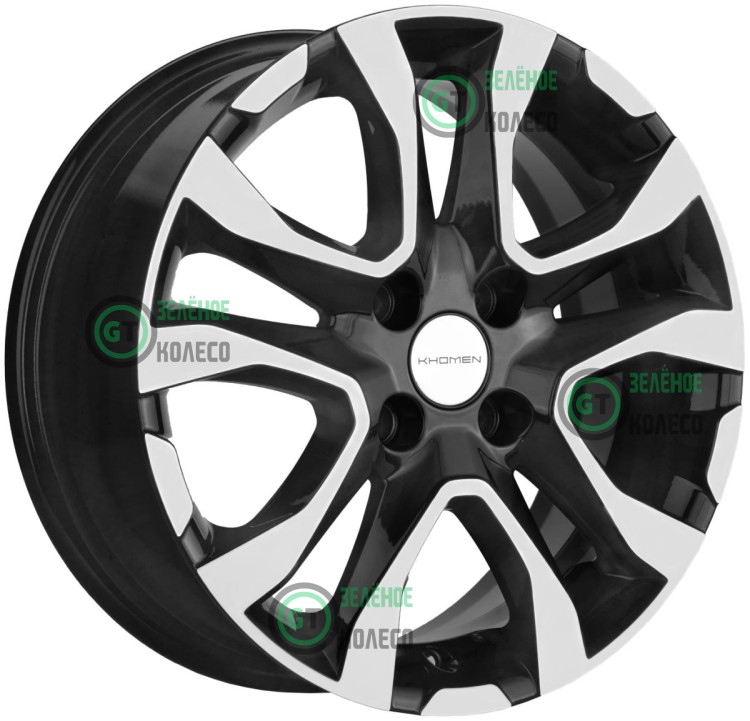 6xR15 4x100 ET46 D54.1 Khomen Wheels KHW1503 BLACK-FP