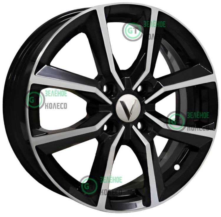 Шина 6xR16 4x100 ET45 D67.1 Вектор B271 Алмаз черный в Омске