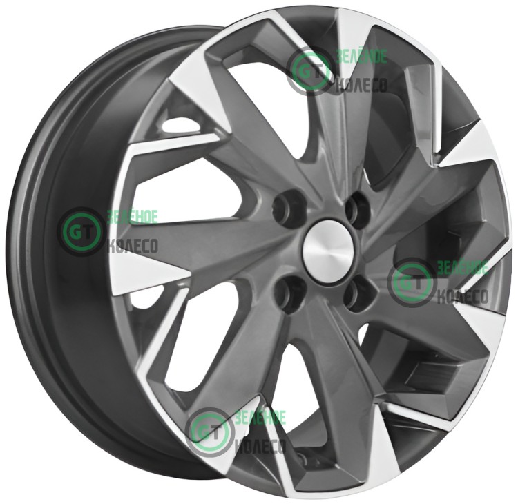 Шина 6xR15 4x100 ET40 DВ60.1 Khomen Wheels KHW1508 GRAY-FP в Омске