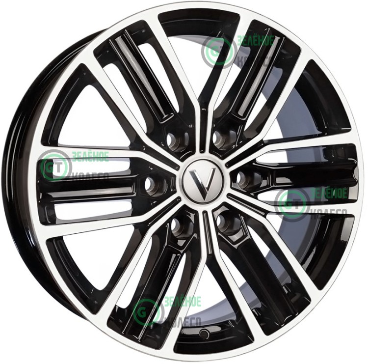 7.5xR18 6x139.7 ET55 D95.1 Вектор B218 Алмаз черный 7.5xR18 6x139.7 ET55 D95.1 Вектор B218 Алмаз черный