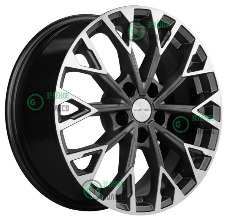 7xR17 5x114.3 ET45 D67.1 Khomen Wheels KHW1718 BLACK-FP