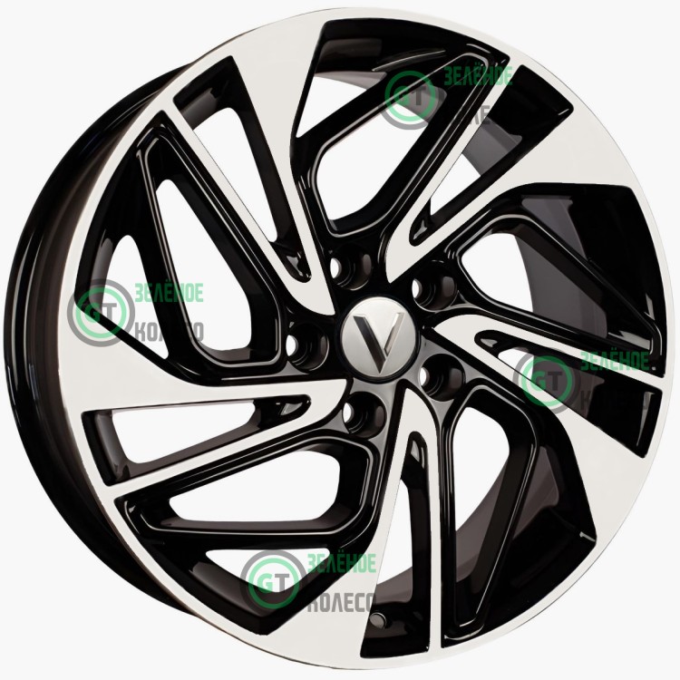 7xR17 5x114.3 ET39 D60.1 Вектор R206 Алмаз черный