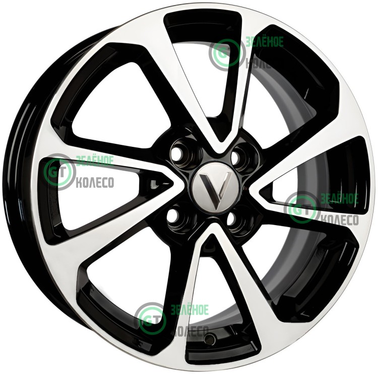 6xR15 4x100 ET50 D60.1 Вектор R105 Алмаз черный
