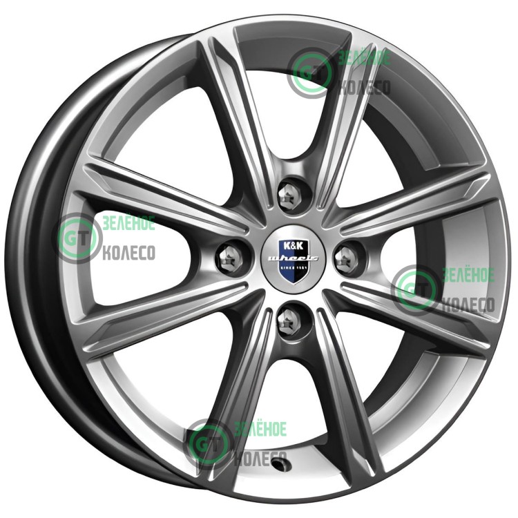 Шина 5xR13 4x114.3 ET45 D69.1 K&K КС698 Дарк платинум Флэш в Омске