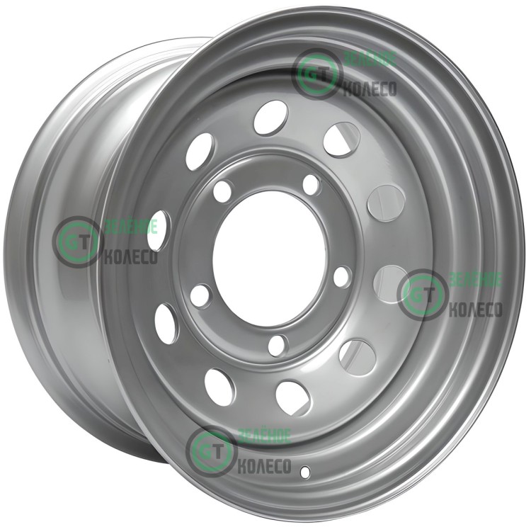 Шина 8xR15 5x139.7 ET0 Dd108.7 Modular Silver (Стальной) в Омске