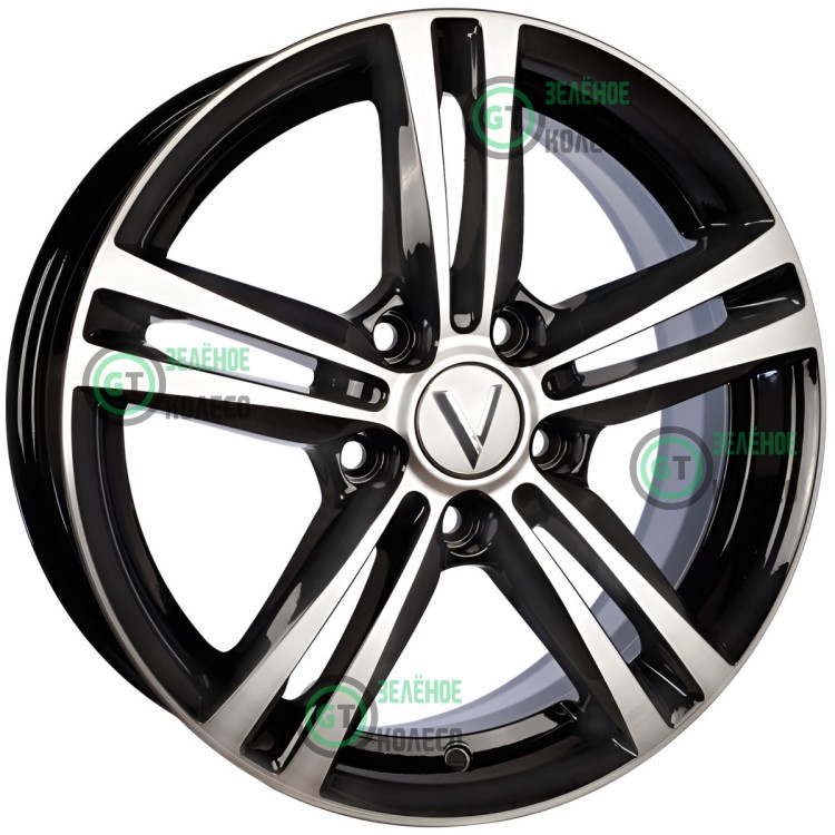 6xR16 5x100 ET38 D57.1 Вектор B217 Алмаз черный