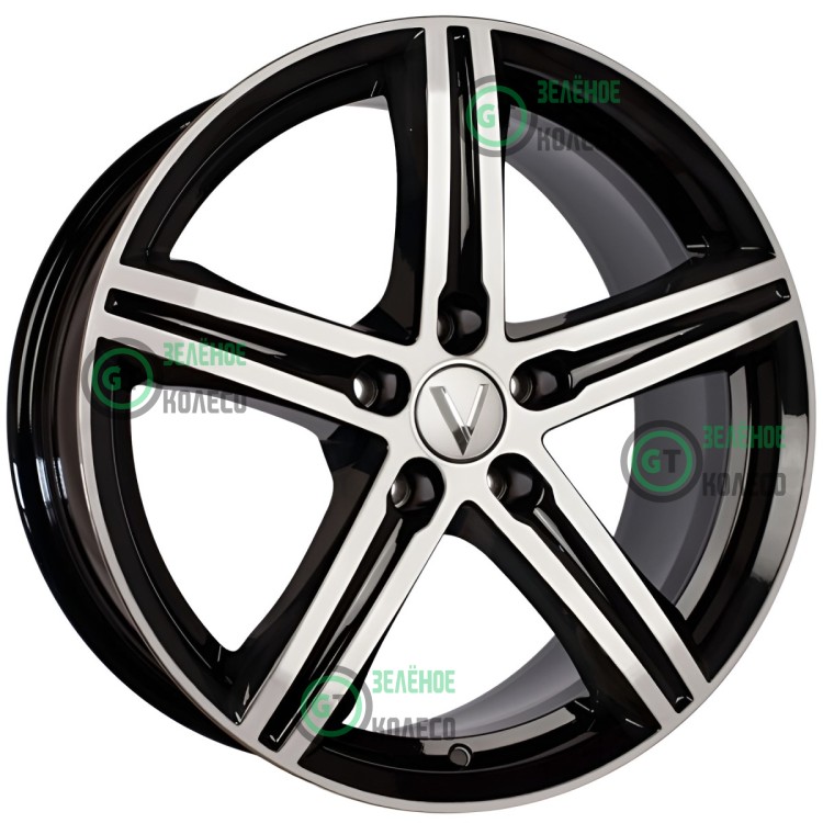 Шина 8xR18 5x114.3 ET40 D67.1 Вектор B231 Алмаз черный в Омске